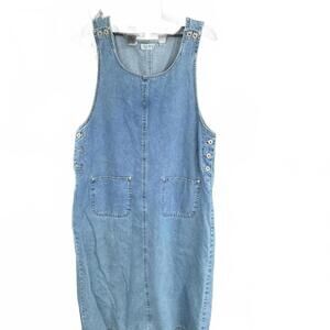 Vintage J.L.N.Y. Denim Overall Dress Size XL